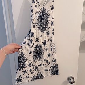 Obey summer mini tank dress low back blue and white floral